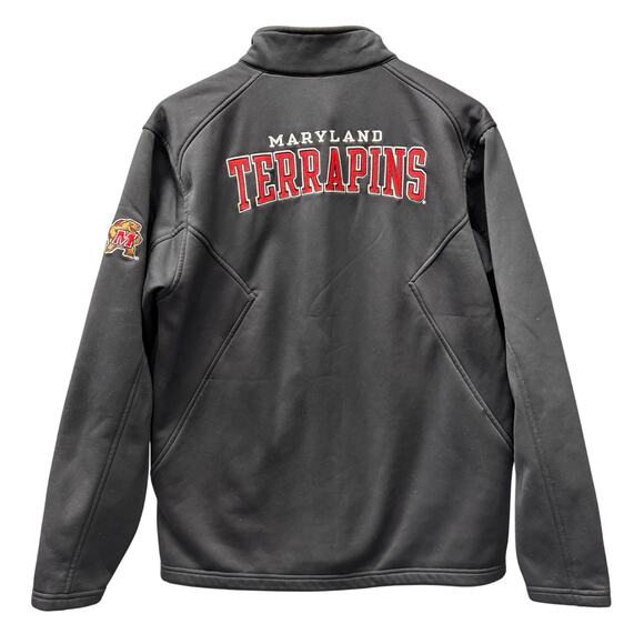 Maryland Terrapins Jacket Mens Small Black Full Zip Fleece Lined Under armour - Picture 3 of 8